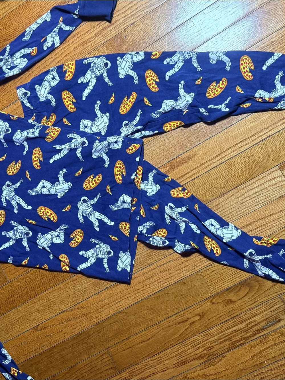 Kids landsend Blue Astronaut & Pizza Print Pajama Set